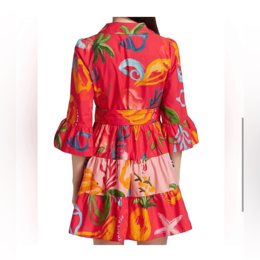 FARM Rio Mixed Fruits Ocean Mini Dress - Picture 2 of 9